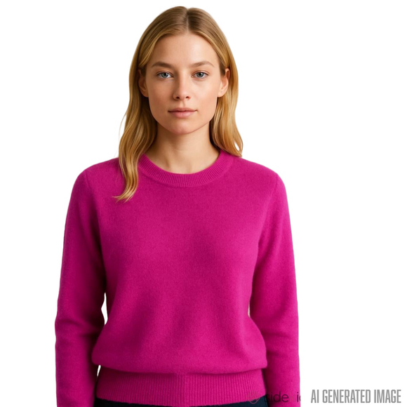 Aqua Sweaters - Aqua Bloomingdale’s 100% Cashmere Crewneck Sweater Fuchsia Soft XXL NWT Luxury